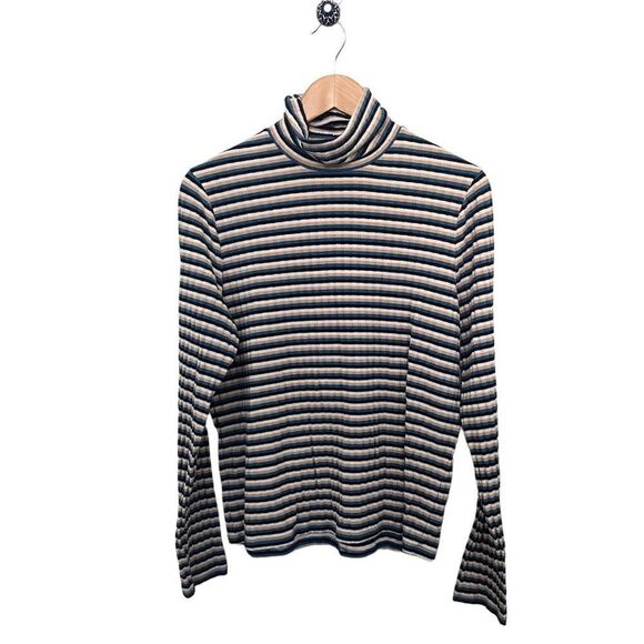 ‎Madewell Ribbed Turtleneck Top Stripe - Picture 4 of 7